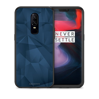Θήκη OnePlus 6 Blue Abstract Geometric από τη Smartfits με σχέδιο στο πίσω μέρος και μαύρο περίβλημα | OnePlus 6 Blue Abstract Geometric case with colorful back and black bezels