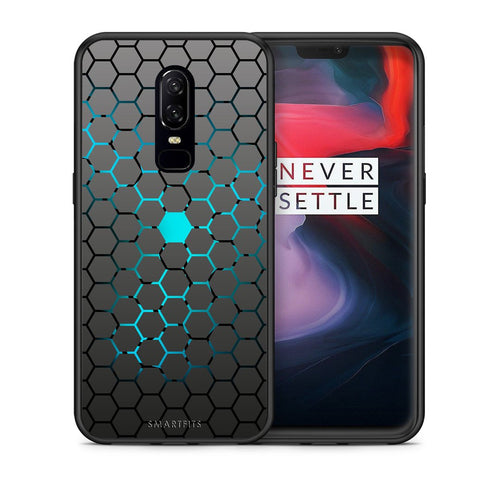 Θήκη OnePlus 6 Hexagonal Geometric από τη Smartfits με σχέδιο στο πίσω μέρος και μαύρο περίβλημα | OnePlus 6 Hexagonal Geometric case with colorful back and black bezels