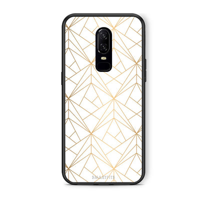 111 - OnePlus 6 Luxury White Geometric case, cover, bumper