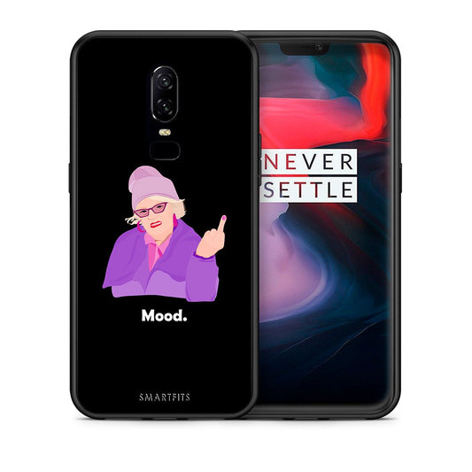 Θήκη OnePlus 6 Grandma Mood Black από τη Smartfits με σχέδιο στο πίσω μέρος και μαύρο περίβλημα | OnePlus 6 Grandma Mood Black case with colorful back and black bezels