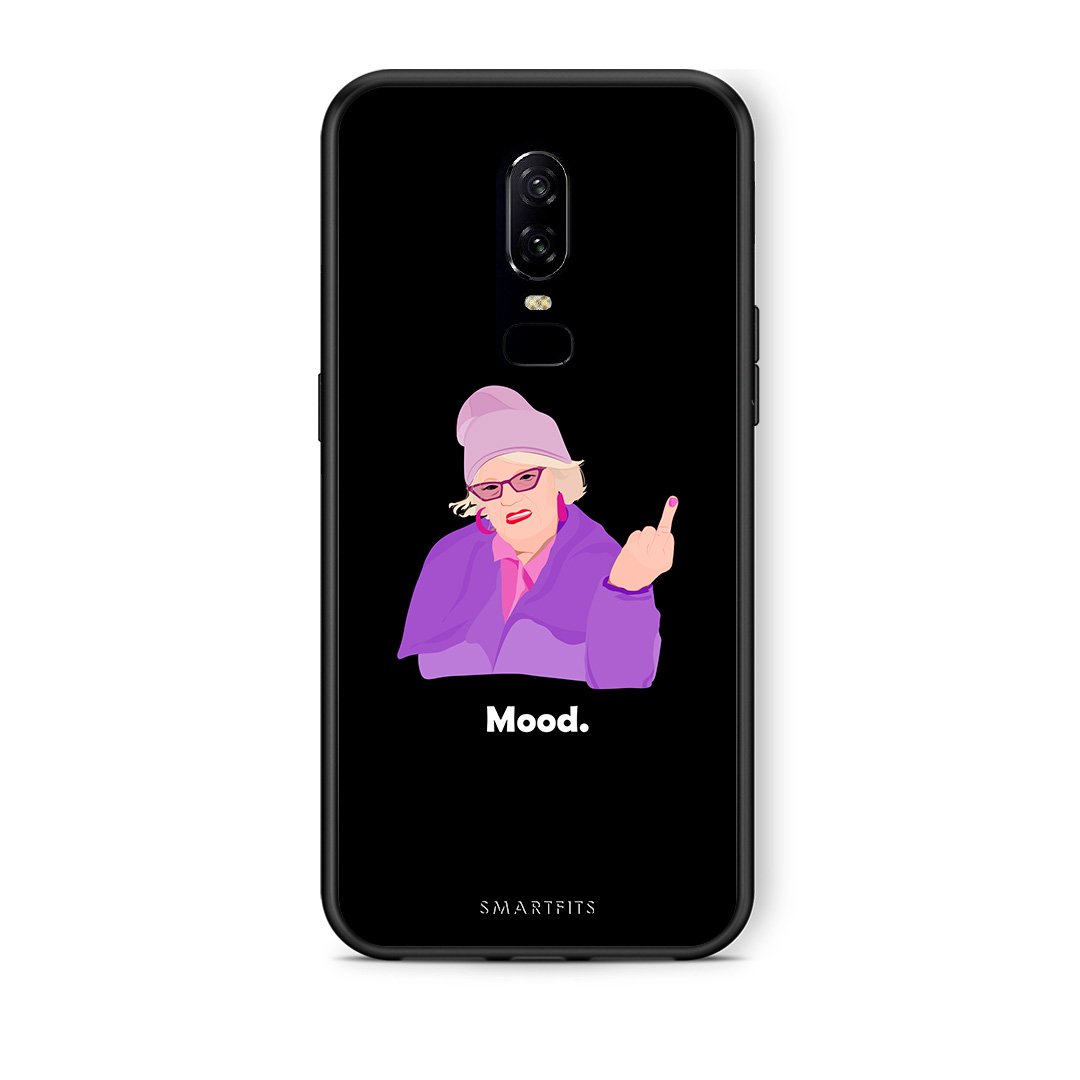 OnePlus 6 Grandma Mood Black θήκη από τη Smartfits με σχέδιο στο πίσω μέρος και μαύρο περίβλημα | Smartphone case with colorful back and black bezels by Smartfits