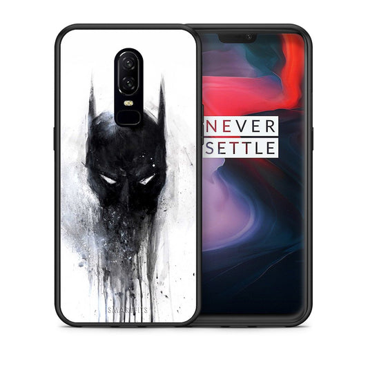 Θήκη OnePlus 6 Paint Bat Hero από τη Smartfits με σχέδιο στο πίσω μέρος και μαύρο περίβλημα | OnePlus 6 Paint Bat Hero case with colorful back and black bezels