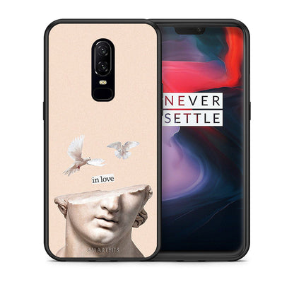 Θήκη OnePlus 6 In Love από τη Smartfits με σχέδιο στο πίσω μέρος και μαύρο περίβλημα | OnePlus 6 In Love case with colorful back and black bezels