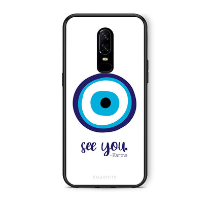 OnePlus 6 Karma Says θήκη από τη Smartfits με σχέδιο στο πίσω μέρος και μαύρο περίβλημα | Smartphone case with colorful back and black bezels by Smartfits