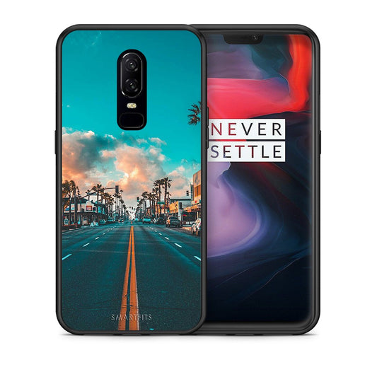 Θήκη OnePlus 6 City Landscape από τη Smartfits με σχέδιο στο πίσω μέρος και μαύρο περίβλημα | OnePlus 6 City Landscape case with colorful back and black bezels