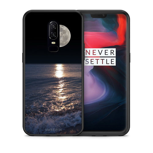 Θήκη OnePlus 6 Moon Landscape από τη Smartfits με σχέδιο στο πίσω μέρος και μαύρο περίβλημα | OnePlus 6 Moon Landscape case with colorful back and black bezels