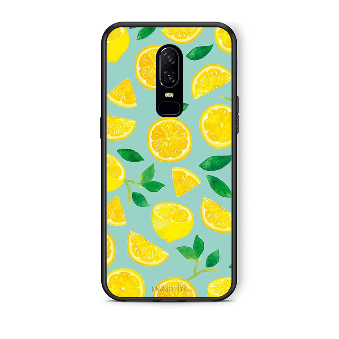 OnePlus 6 Lemons θήκη από τη Smartfits με σχέδιο στο πίσω μέρος και μαύρο περίβλημα | Smartphone case with colorful back and black bezels by Smartfits