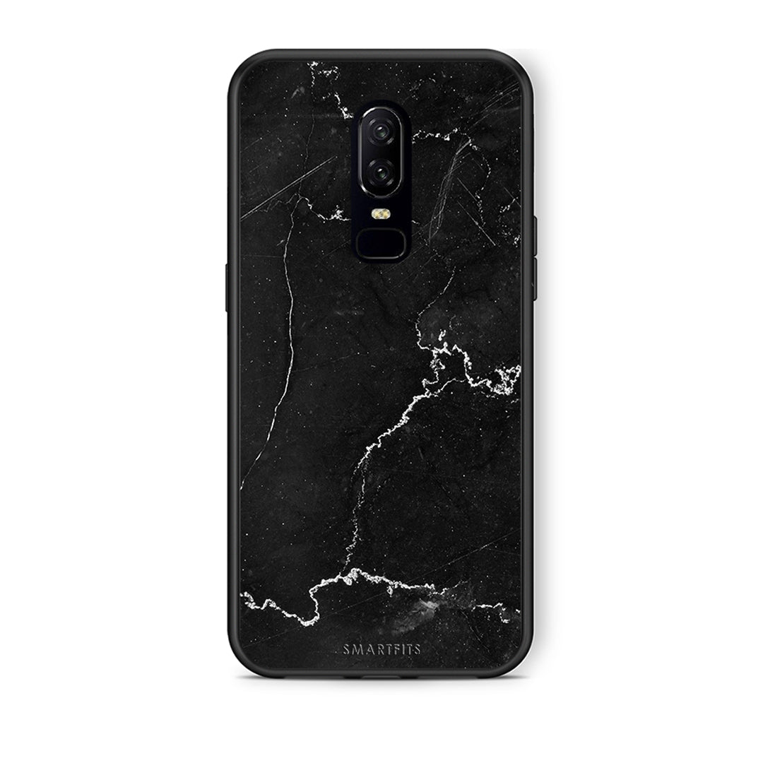 OnePlus 6 Marble Black θήκη από τη Smartfits με σχέδιο στο πίσω μέρος και μαύρο περίβλημα | Smartphone case with colorful back and black bezels by Smartfits
