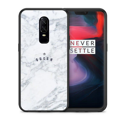 Θήκη OnePlus 6 Queen Marble από τη Smartfits με σχέδιο στο πίσω μέρος και μαύρο περίβλημα | OnePlus 6 Queen Marble case with colorful back and black bezels