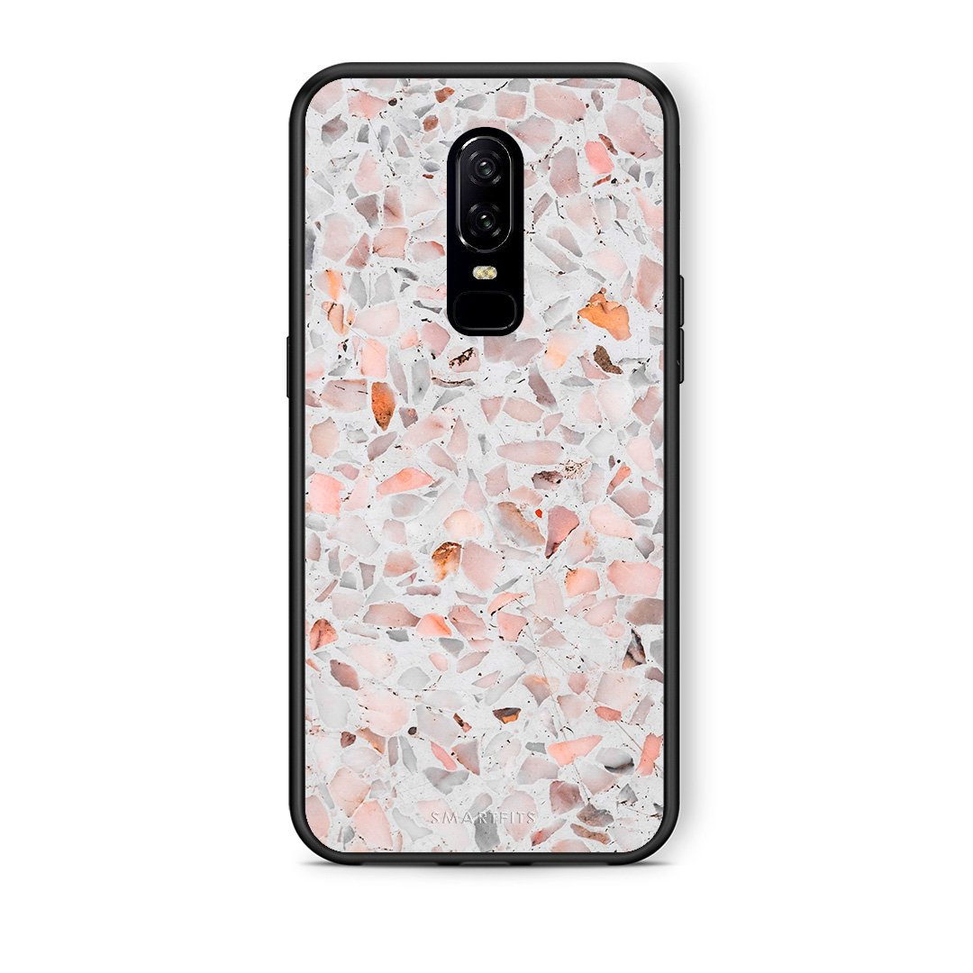 OnePlus 6 Marble Terrazzo θήκη από τη Smartfits με σχέδιο στο πίσω μέρος και μαύρο περίβλημα | Smartphone case with colorful back and black bezels by Smartfits