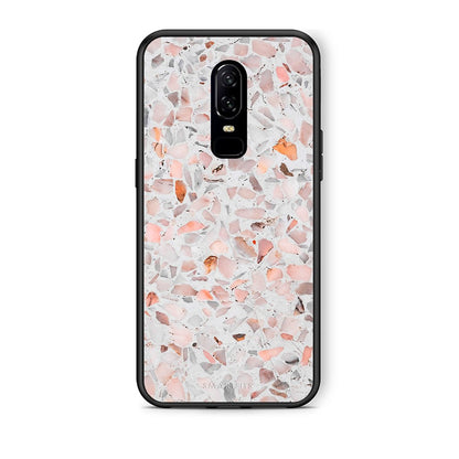 OnePlus 6 Marble Terrazzo θήκη από τη Smartfits με σχέδιο στο πίσω μέρος και μαύρο περίβλημα | Smartphone case with colorful back and black bezels by Smartfits