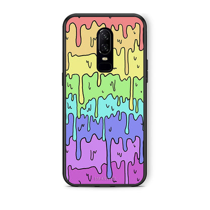 OnePlus 6 Melting Rainbow θήκη από τη Smartfits με σχέδιο στο πίσω μέρος και μαύρο περίβλημα | Smartphone case with colorful back and black bezels by Smartfits