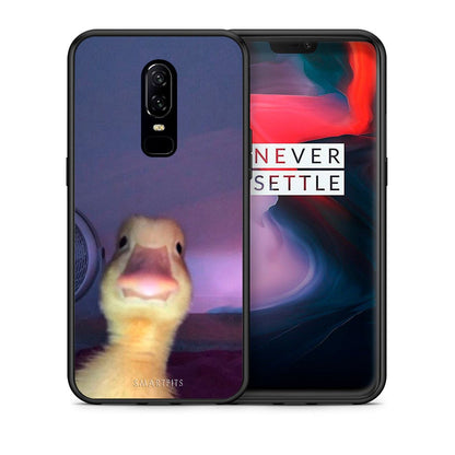 Θήκη OnePlus 6 Meme Duck από τη Smartfits με σχέδιο στο πίσω μέρος και μαύρο περίβλημα | OnePlus 6 Meme Duck case with colorful back and black bezels