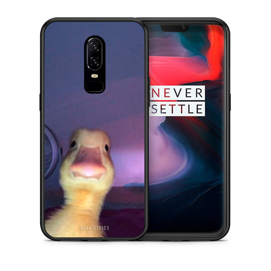 Θήκη OnePlus 6 Meme Duck από τη Smartfits με σχέδιο στο πίσω μέρος και μαύρο περίβλημα | OnePlus 6 Meme Duck case with colorful back and black bezels