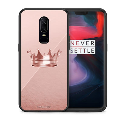 Θήκη OnePlus 6 Crown Minimal από τη Smartfits με σχέδιο στο πίσω μέρος και μαύρο περίβλημα | OnePlus 6 Crown Minimal case with colorful back and black bezels
