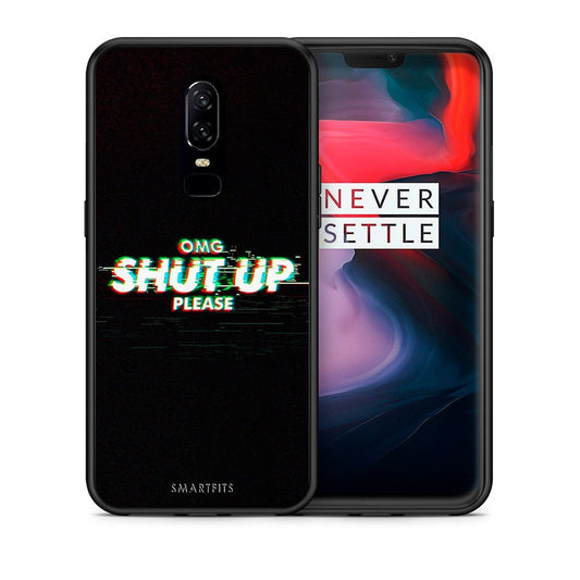Θήκη OnePlus 6 OMG ShutUp από τη Smartfits με σχέδιο στο πίσω μέρος και μαύρο περίβλημα | OnePlus 6 OMG ShutUp case with colorful back and black bezels