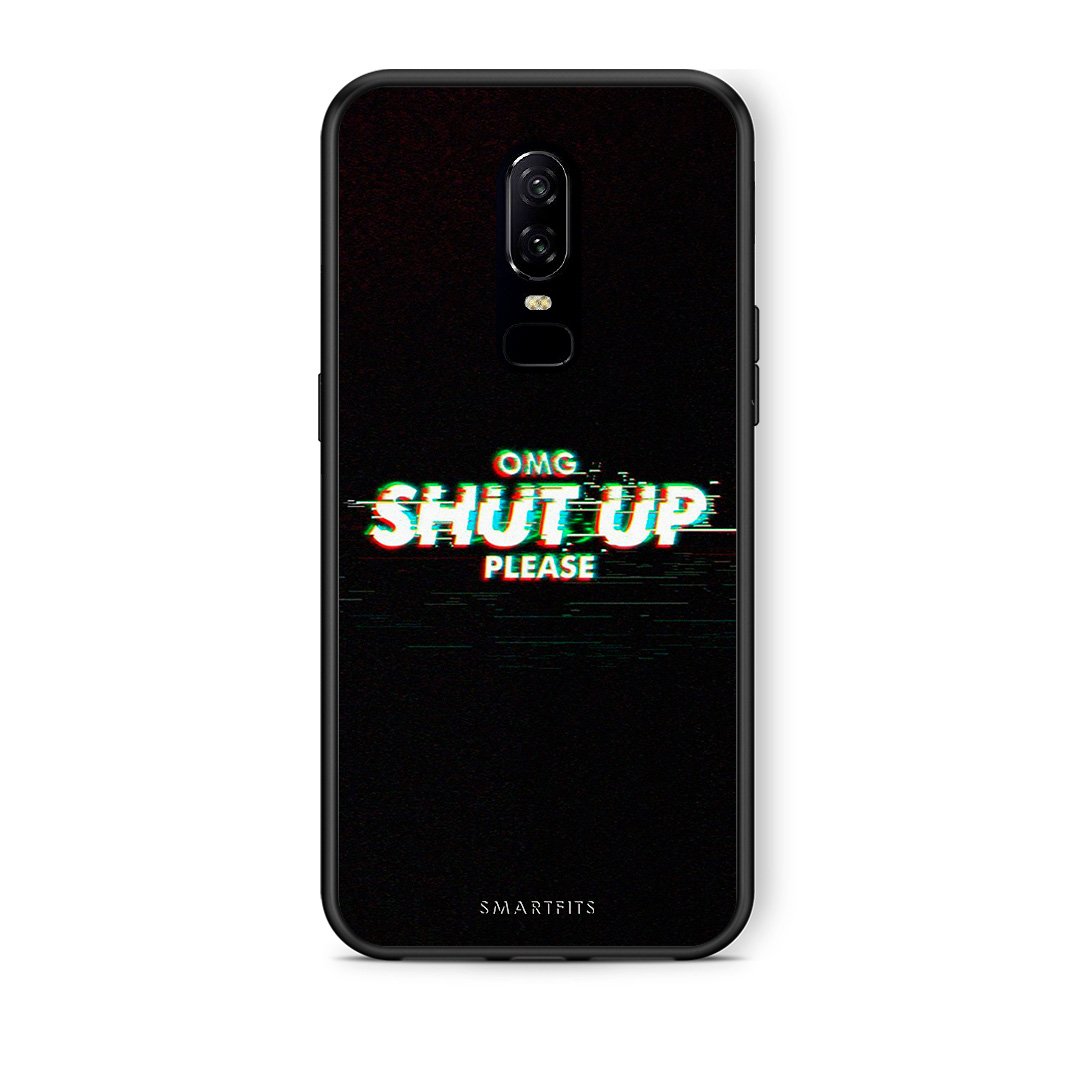 OnePlus 6 OMG ShutUp θήκη από τη Smartfits με σχέδιο στο πίσω μέρος και μαύρο περίβλημα | Smartphone case with colorful back and black bezels by Smartfits