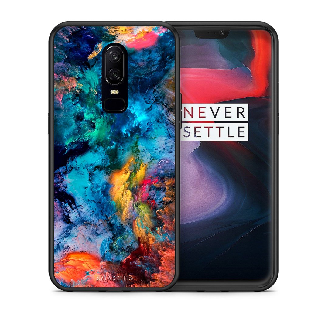 Θήκη OnePlus 6 Crayola Paint από τη Smartfits με σχέδιο στο πίσω μέρος και μαύρο περίβλημα | OnePlus 6 Crayola Paint case with colorful back and black bezels