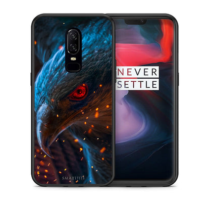 Θήκη OnePlus 6 Eagle PopArt από τη Smartfits με σχέδιο στο πίσω μέρος και μαύρο περίβλημα | OnePlus 6 Eagle PopArt case with colorful back and black bezels