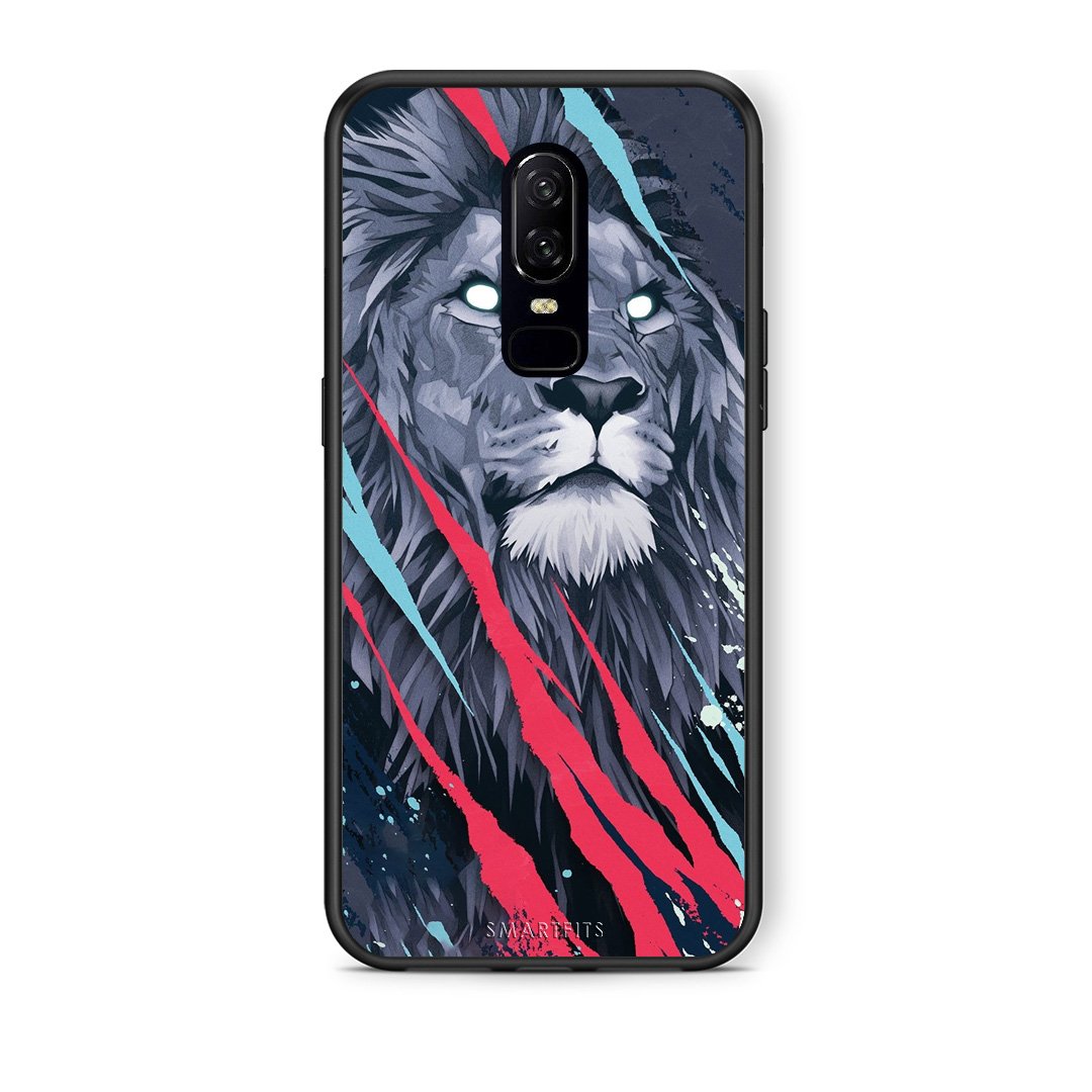 4 - OnePlus 6 Lion Designer PopArt case, cover, bumper
