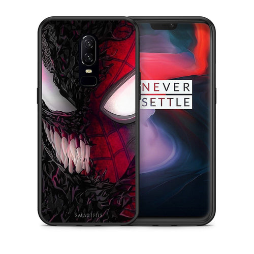 Θήκη OnePlus 6 SpiderVenom PopArt από τη Smartfits με σχέδιο στο πίσω μέρος και μαύρο περίβλημα | OnePlus 6 SpiderVenom PopArt case with colorful back and black bezels