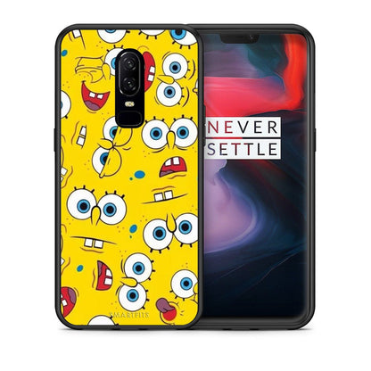 Θήκη OnePlus 6 Sponge PopArt από τη Smartfits με σχέδιο στο πίσω μέρος και μαύρο περίβλημα | OnePlus 6 Sponge PopArt case with colorful back and black bezels