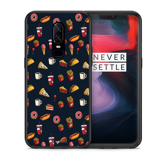 Θήκη OnePlus 6 Hungry Random από τη Smartfits με σχέδιο στο πίσω μέρος και μαύρο περίβλημα | OnePlus 6 Hungry Random case with colorful back and black bezels