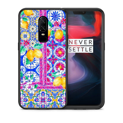 Θήκη OnePlus 6 Retro Spring από τη Smartfits με σχέδιο στο πίσω μέρος και μαύρο περίβλημα | OnePlus 6 Retro Spring case with colorful back and black bezels