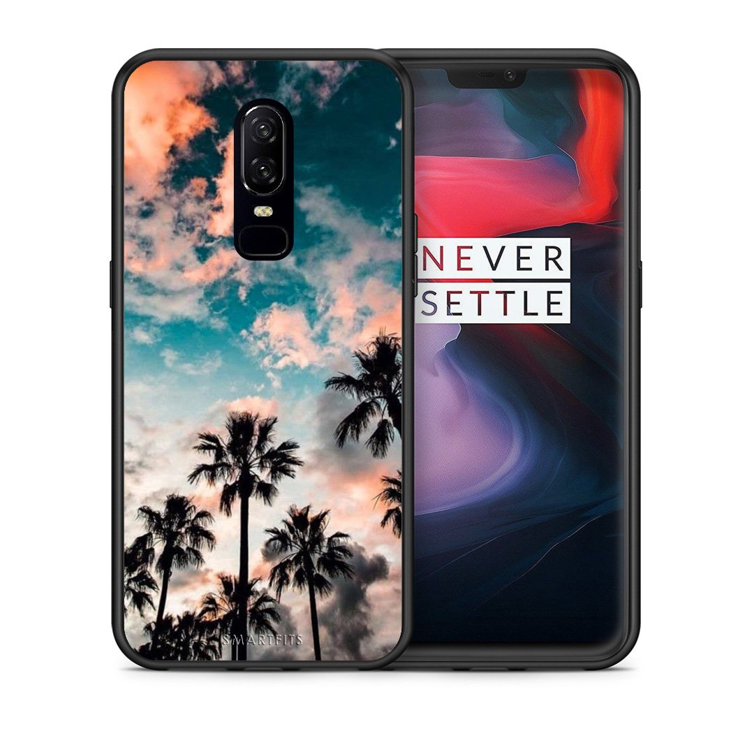 Θήκη OnePlus 6 Sky Summer από τη Smartfits με σχέδιο στο πίσω μέρος και μαύρο περίβλημα | OnePlus 6 Sky Summer case with colorful back and black bezels