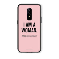 Thumbnail for OnePlus 6 Superpower Woman θήκη από τη Smartfits με σχέδιο στο πίσω μέρος και μαύρο περίβλημα | Smartphone case with colorful back and black bezels by Smartfits