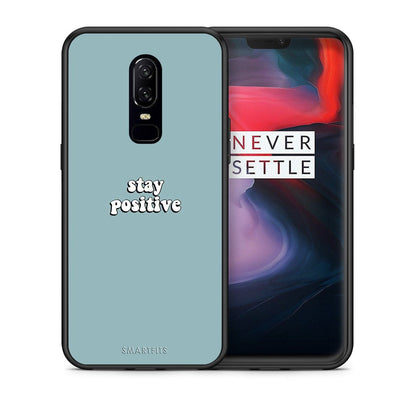 Θήκη OnePlus 6 Positive Text από τη Smartfits με σχέδιο στο πίσω μέρος και μαύρο περίβλημα | OnePlus 6 Positive Text case with colorful back and black bezels