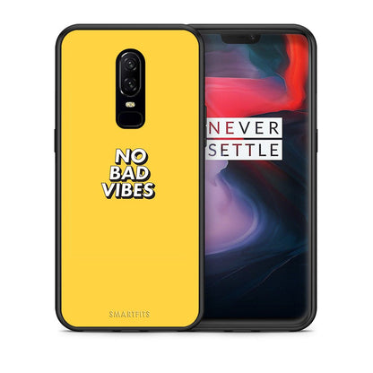 Θήκη OnePlus 6 Vibes Text από τη Smartfits με σχέδιο στο πίσω μέρος και μαύρο περίβλημα | OnePlus 6 Vibes Text case with colorful back and black bezels