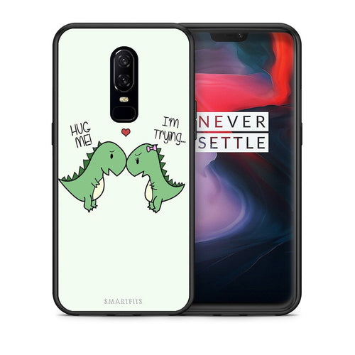 Θήκη OnePlus 6 Rex Valentine από τη Smartfits με σχέδιο στο πίσω μέρος και μαύρο περίβλημα | OnePlus 6 Rex Valentine case with colorful back and black bezels
