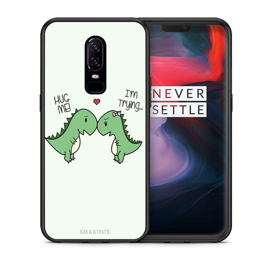 Θήκη OnePlus 6 Rex Valentine από τη Smartfits με σχέδιο στο πίσω μέρος και μαύρο περίβλημα | OnePlus 6 Rex Valentine case with colorful back and black bezels