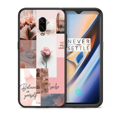 Θήκη OnePlus 6T Aesthetic Collage από τη Smartfits με σχέδιο στο πίσω μέρος και μαύρο περίβλημα | OnePlus 6T Aesthetic Collage case with colorful back and black bezels
