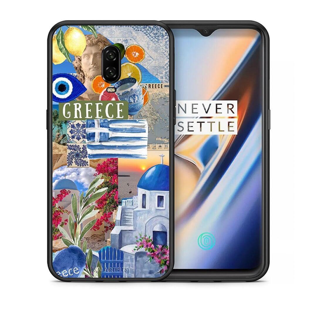 Θήκη OnePlus 6T All Greek από τη Smartfits με σχέδιο στο πίσω μέρος και μαύρο περίβλημα | OnePlus 6T All Greek case with colorful back and black bezels