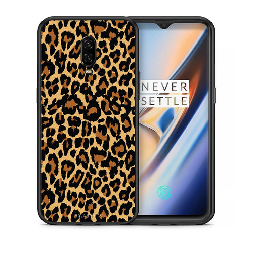 Θήκη OnePlus 6T Leopard Animal από τη Smartfits με σχέδιο στο πίσω μέρος και μαύρο περίβλημα | OnePlus 6T Leopard Animal case with colorful back and black bezels