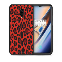 Thumbnail for Θήκη OnePlus 6T Red Leopard Animal από τη Smartfits με σχέδιο στο πίσω μέρος και μαύρο περίβλημα | OnePlus 6T Red Leopard Animal case with colorful back and black bezels