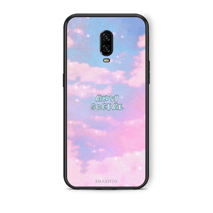 OnePlus 6T Anti Social Θήκη Αγίου Βαλεντίνου από τη Smartfits με σχέδιο στο πίσω μέρος και μαύρο περίβλημα | Smartphone case with colorful back and black bezels by Smartfits