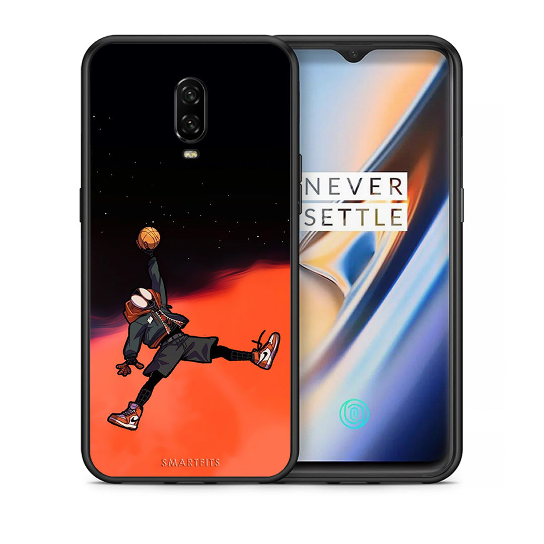 Θήκη OnePlus 6T Basketball Hero από τη Smartfits με σχέδιο στο πίσω μέρος και μαύρο περίβλημα | OnePlus 6T Basketball Hero case with colorful back and black bezels