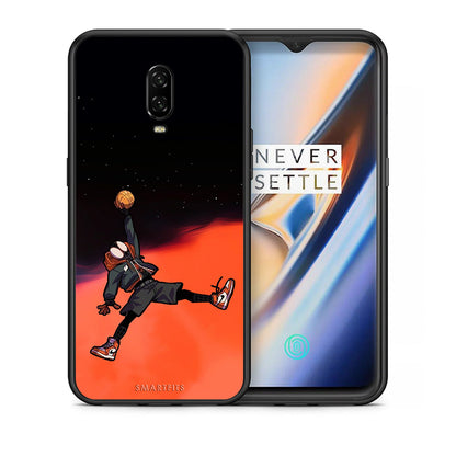 Θήκη OnePlus 6T Basketball Hero από τη Smartfits με σχέδιο στο πίσω μέρος και μαύρο περίβλημα | OnePlus 6T Basketball Hero case with colorful back and black bezels