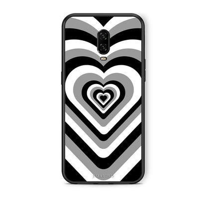 OnePlus 6T Black Hearts θήκη από τη Smartfits με σχέδιο στο πίσω μέρος και μαύρο περίβλημα | Smartphone case with colorful back and black bezels by Smartfits