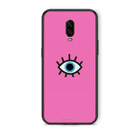 Thumbnail for OnePlus 6T Blue Eye Pink θήκη από τη Smartfits με σχέδιο στο πίσω μέρος και μαύρο περίβλημα | Smartphone case with colorful back and black bezels by Smartfits