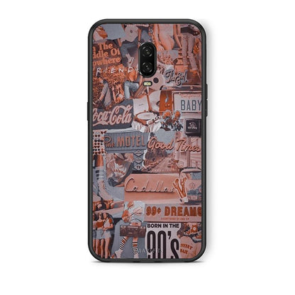 OnePlus 6T Born In 90s θήκη από τη Smartfits με σχέδιο στο πίσω μέρος και μαύρο περίβλημα | Smartphone case with colorful back and black bezels by Smartfits