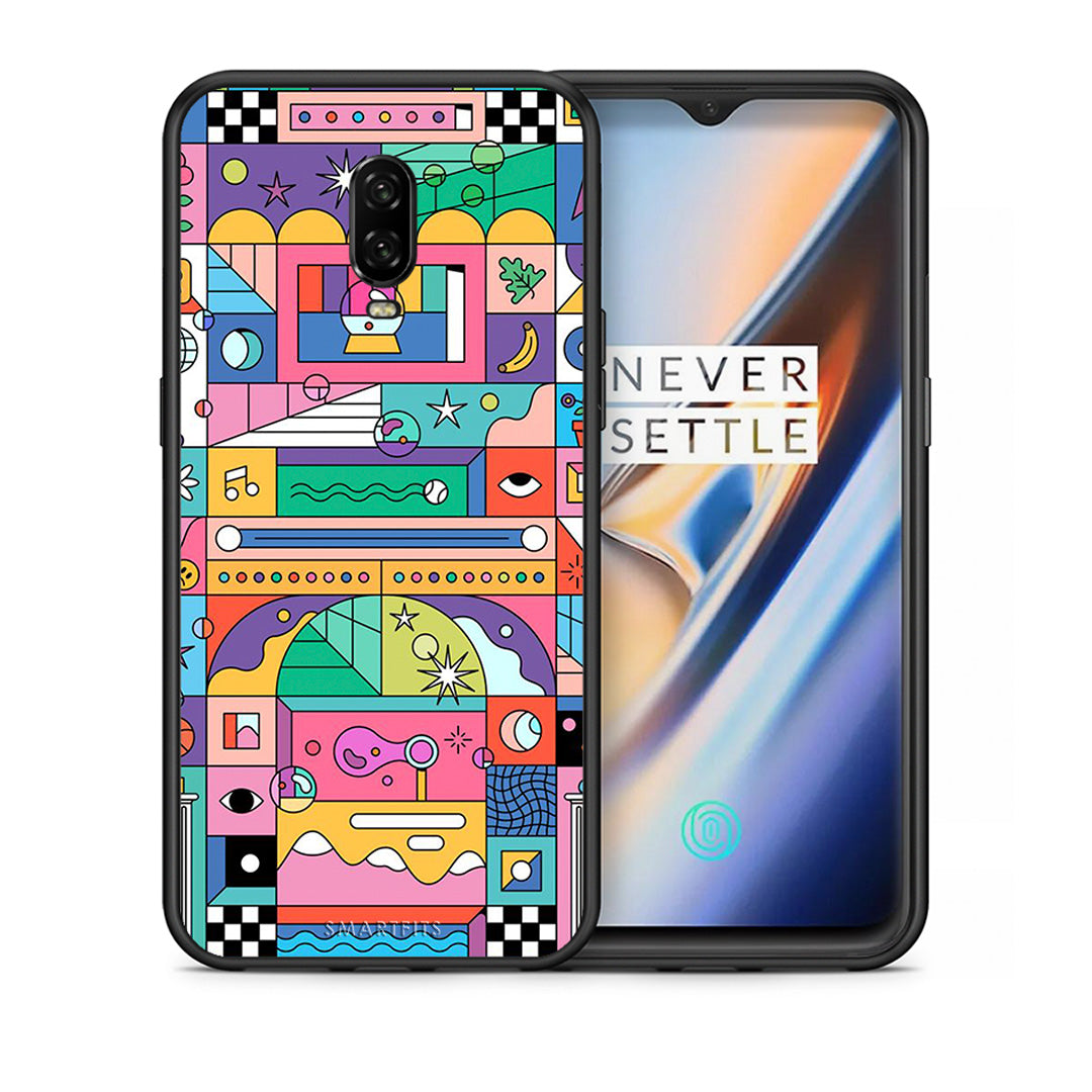 Θήκη OnePlus 6T Bubbles Soap από τη Smartfits με σχέδιο στο πίσω μέρος και μαύρο περίβλημα | OnePlus 6T Bubbles Soap case with colorful back and black bezels