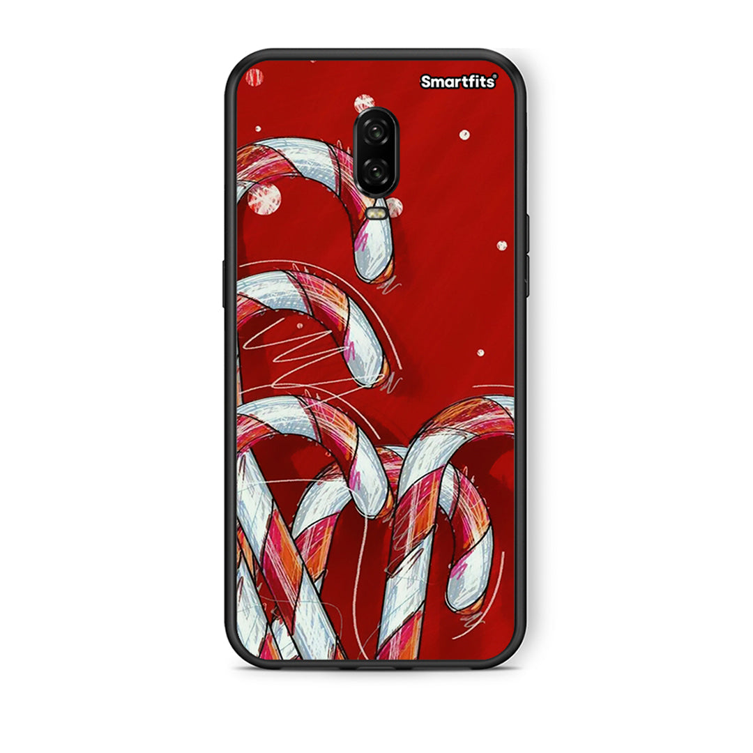 OnePlus 6 Candy Cane θήκη από τη Smartfits με σχέδιο στο πίσω μέρος και μαύρο περίβλημα | Smartphone case with colorful back and black bezels by Smartfits