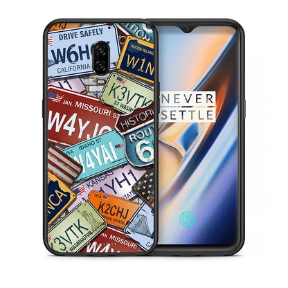 Θήκη OnePlus 6T Car Plates από τη Smartfits με σχέδιο στο πίσω μέρος και μαύρο περίβλημα | OnePlus 6T Car Plates case with colorful back and black bezels