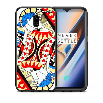Θήκη OnePlus 6T Card Love από τη Smartfits με σχέδιο στο πίσω μέρος και μαύρο περίβλημα | OnePlus 6T Card Love case with colorful back and black bezels