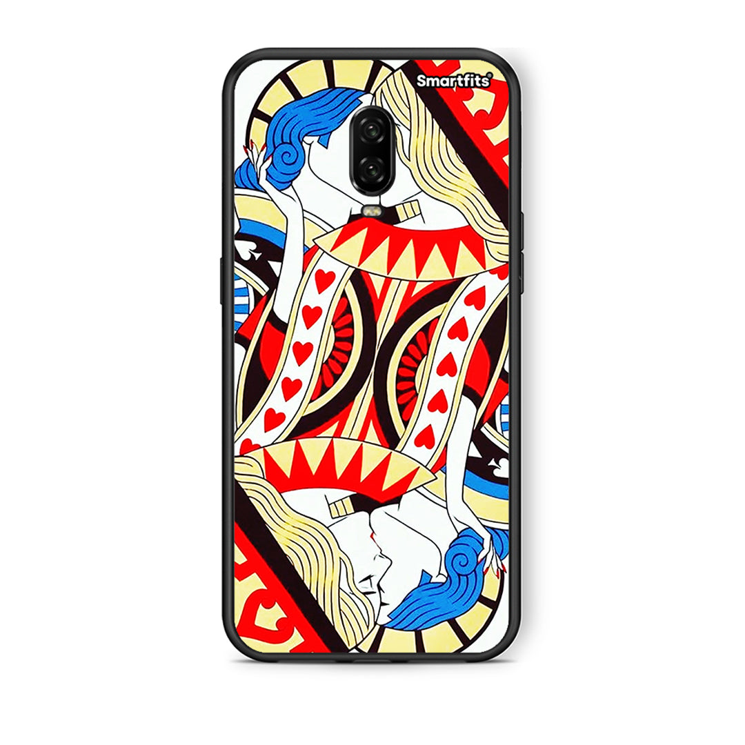 OnePlus 6T Card Love θήκη από τη Smartfits με σχέδιο στο πίσω μέρος και μαύρο περίβλημα | Smartphone case with colorful back and black bezels by Smartfits