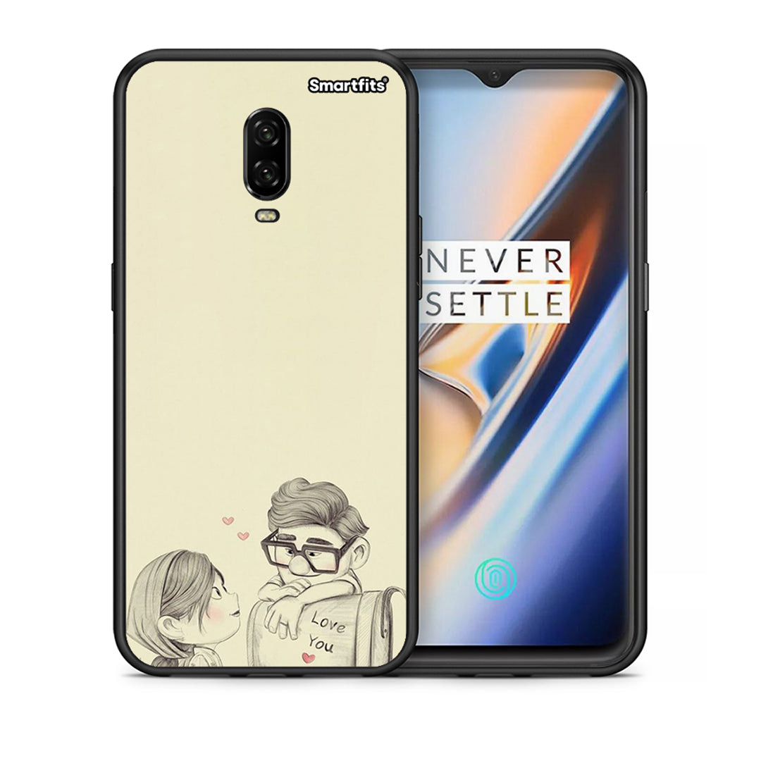 Θήκη OnePlus 6T Carl And Ellie από τη Smartfits με σχέδιο στο πίσω μέρος και μαύρο περίβλημα | OnePlus 6T Carl And Ellie case with colorful back and black bezels